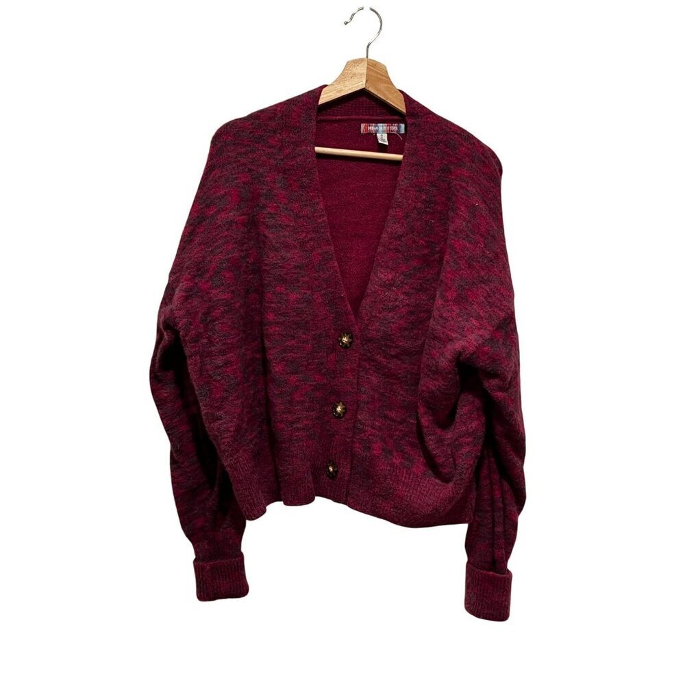 Urban Outfitters Burgundy Marled Oversies ‎ Women's Cardigan Sweater Size S